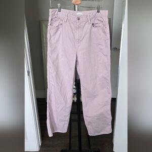 Uniqlo Jeans Womens Pink‎ High Rise Wide Straight Denim Waist 30 × 31